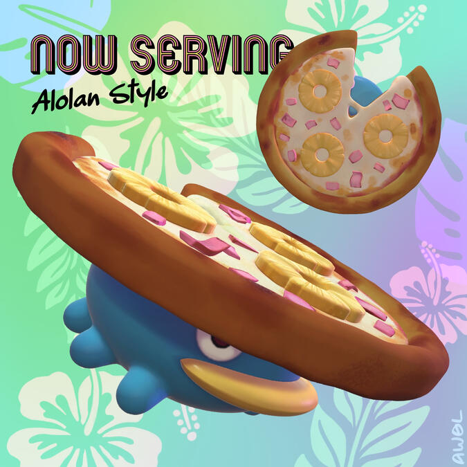I made fun of pineapple on pizza, until I tried it. This was made in Cinema4D and textured in Procreate!